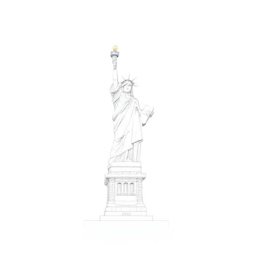Statue of Liberty line illustration